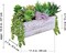 19 Pcs Artificial Succulent Arrangement in Wooden Planter Box – Mixed Faux Small Potted Plants Centerpiece for Farmhouse Table, Windowsill, Shelf, Mantel & Home Decor